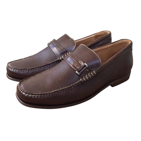 Johnston & Murphy Brown Sheepskin Slip On Loafers - Picture 2 of 10